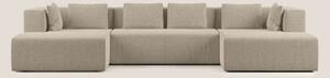 Nettuno divano panoramico in morbido tessuto bouclè T07 beige