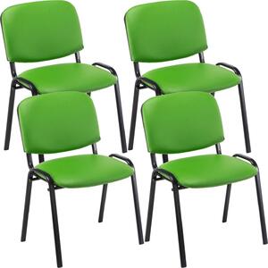 Set di 4 sedie per visitatori in Pelle finta Ken