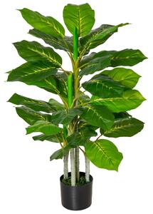 Pianta Artificiale H95 cm 33 Foglie con Vaso Verde
