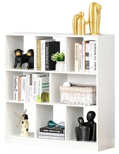 Mobile Libreria Portaoggetti a 3 Livelli e 8 Ripiani Totali 97,5x30x100 cm in MDF Bianco