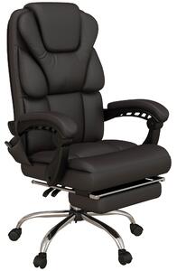 Sedia Poltrona da Ufficio Presidenziale Massaggiante 63x57x118-126 cm in Similpelle Nera