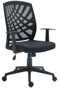 Sedia Poltrona Operativa da Ufficio 58x56x97,5-106,5 cm Funzione Dondolo e Tessuto a Rete Nero
