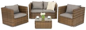 Mobili da giardino in technorattan Roma Coffee 4 Garden Point marrone