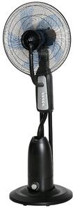 Ventilatore Nebulizzatore 90W a 4 Ruote con Serbatoio 2.8L e 4 Velocità 44,5x38,5x120 cm in Metallo PE e ABS Nero