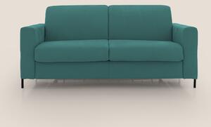 Ortensia divano letto materasso H18 cm con piedi alti in elegante micr