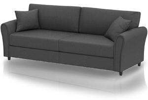 Divano 3 Posti 212x75x87 cm in Tessuto Grigio Scuro Premium Sofa