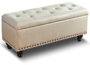 Panca Contenitore in Similpelle Cassapanca Capiente Beige