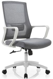Sedia Ufficio Grigio con Struttura Bianca Poltrona da Scrivania Studio Cameretta