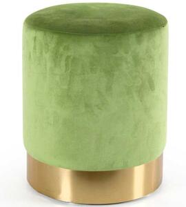 Pouf Poggiapiedi 31x31x38 cm in Metallo MDF e Tessuto Velluto Verde Lime