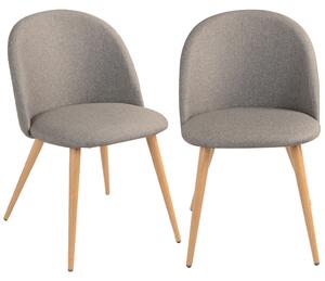 Set 2 Sedie Sala da Pranzo Cucina Grigio Gambe Effetto Legno Seduta Ergonomica
