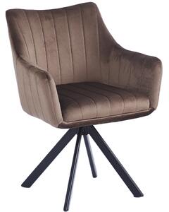 Poltrona Girevole Casa Ufficio Ergonomica Poltrona con Rivestimento Velluto Grigio
