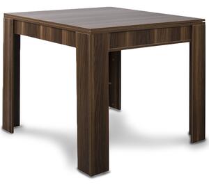 Tavolo Allungabile da Pranzo Quadrato 90x90 cm Apertura a Libro in Legno Noce
