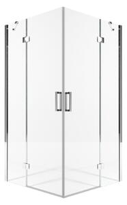 Box Doccia Angolare 80x80 cm 2 Ante Battenti in Cristallo Trasparente 8mm H195 Bonussi Ilenia