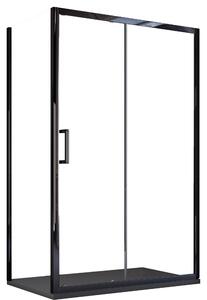 Box Doccia Angolare 70x100 cm 1 anta Scorrevole con Profili Neri in Cristallo trasparente 6mm H195 Bonussi Sole