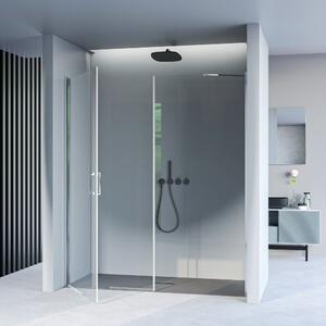 Porta Parete Doccia 135 cm 1 anta Battente in Cristallo trasparente 6mm H195 Bonussi Selma
