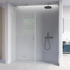 Porta Parete Doccia 135 cm 1 Anta a Soffietto in Cristallo Trasparente 6mm H195 Bonussi Prisca