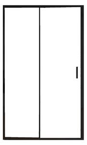 Porta Parete Doccia 100 cm 1 anta Scorrevoli con Profili Neri in Cristallo trasparente 6mm H195 Bonussi Sole