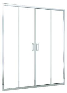 Porta Parete Doccia 142 cm 2 ante Scorrevoli Centrali in Cristallo Trasparente 6mm H195 Bonussi Tosca