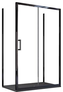 Box Doccia 3 Lati 70x100x70 cm 1 anta Scorrevoli con Profili Neri in Cristallo trasparente 6mm H195 Bonussi Sole