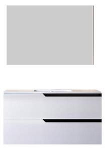 Mobile bagno 100 cm Sospeso Bianco Porcellana Boston con Specchio Rettangolare Bonussi