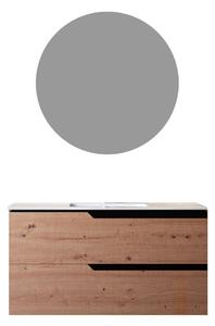 Mobile bagno 100 cm Sospeso Rovere Cartagena Boston con Specchio Rotondo Bonussi