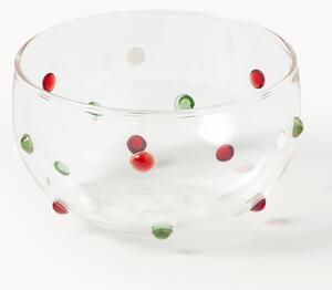 Set di 4 ciotole natalizie in vetro soffiato borosilicato Perli