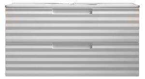 Mobile bagno sospeso 100 cm Bianco ondulato Denver Senza Specchio Bonussi