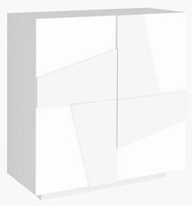 Scarpiera 2 Ante Battenti 81,2x39,2x86 cm Ping Bianco Lucido