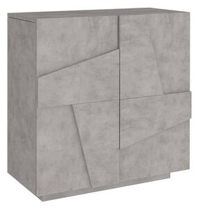 Scarpiera 2 Ante Battenti 81,2x39,2x86 cm Ping Cemento Bronx