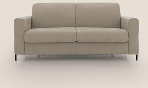 Ortensia divano letto materasso H18 cm con piedi alti in elegante micr