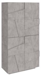 Scarpiera 4 Ante Battenti 81,2x39,2x167,6 cm Ping Cemento Bronx