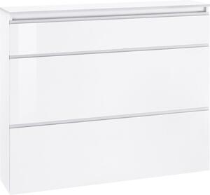Scarpiera 2 Ante e 1 Antina a Ribalta 120x26,5x108 cm Magic Bianco Lucido