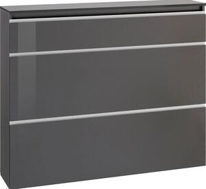 Scarpiera 2 Ante e 1 Antina a Ribalta 120x26,5x108 cm Magic Antracite Lucido