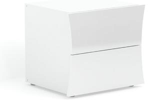Comodino 2 Cassetti 50x40x41,3 cm Arco Bianco Lucido