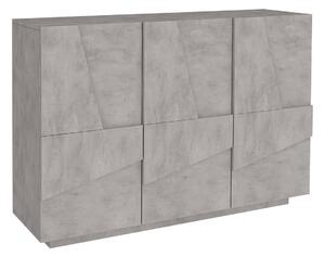 Mobile Multiuso 3 Ante 121,8x39,2x86 cm Ping Cemento Bronx