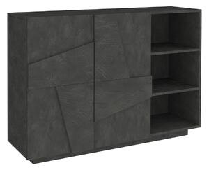 Mobile Multiuso 2 Ante 3 Vani Giorno 121,8x39,2x86 cm Ping Ardesia