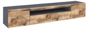 Mobile TV 3 Ante 200x40x36,5 cm Daiquiri Ardesia e Acero Pereira