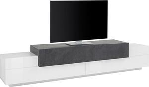 Mobile TV 3 Ante 240x45x51,5 cm Coro Bianco Lucido e Ardesia