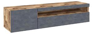 Mobile TV 2 Ante 154,9x40x36,5 cm Daiquiri Acero Pereira e Ardesia