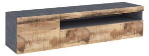 Mobile TV 2 Ante 154,9x40x36,5 cm Daiquiri Ardesia e Acero Pereira