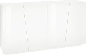 Credenza 4 Ante Battenti 158,5x43x86 cm Vega Bianco Lucido