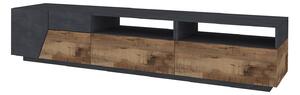 Mobile TV 2 Ante 2 Cassetti 200,1x43x46 cm Alien Ardesia e Acero Pereira