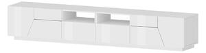 Mobile TV 4 Ante 2 Cassetti 260x43x46 cm Alien Bianco Lucido