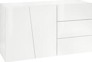 Credenza 2 Ante + 3 Cassetti 140x43x86 cm Vega Bianco Lucido