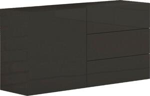 Credenza 1 Anta + 3 Cassetti 110x40x60,5 cm Metis Antracite Lucido