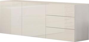 Credenza 2 Ante + 3 Cassetti 170x40x60,5 cm Metis Bianco Lucido