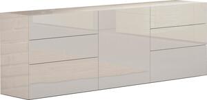 Credenza 1 Anta + 6 Cassetti 170x40x73 cm Metis Bianco Lucido