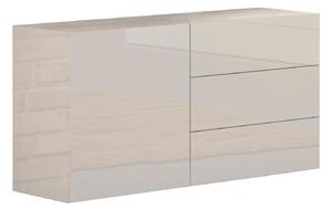 Credenza 1 Anta + 3 Cassetti 110x40x60,5 cm Metis Bianco Lucido