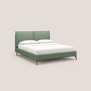 Cloe letto imbottito con piedi in metallo sfoderabile in tessuto fiamm