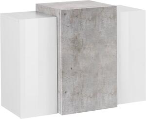 Pensile 3 Ante 90x38x65,5 cm Coro Bianco Lucido e Cemento